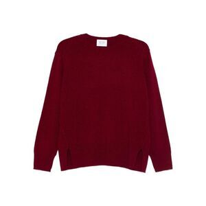 BEYOU Crewneck Knit Sweater with Side Slits Women BORDEAUX Sweaters & Knitwear